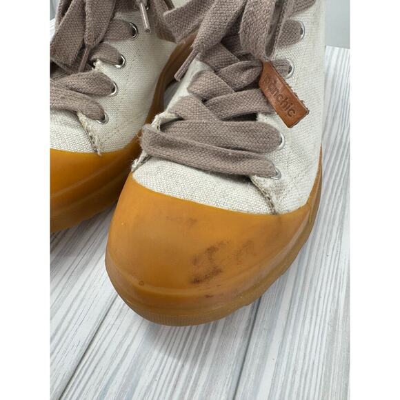 Panchic Made in‎ Italy Men\'s Size 10 Offwhite Canvas Sneaker with Vibram Sole